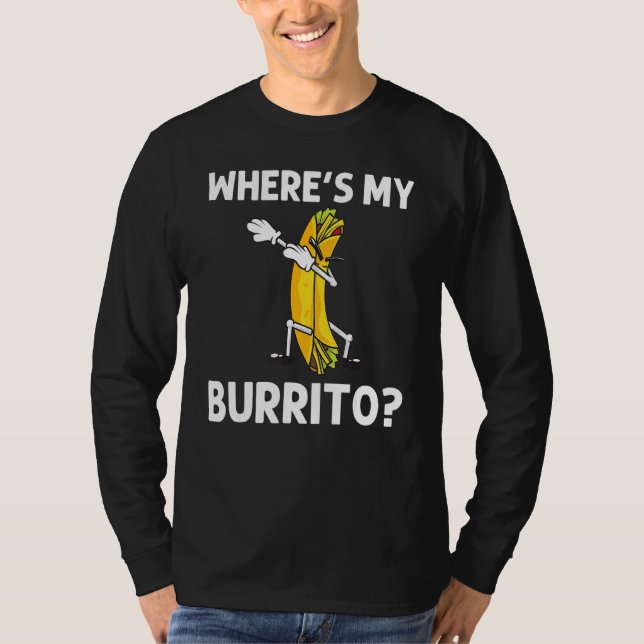 Camiseta Burrito Para Hombres Burritos Taco Salsa Mexicana (Anverso)