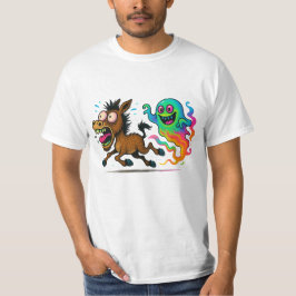 Camiseta Burro corriendo de un fantasma bobo