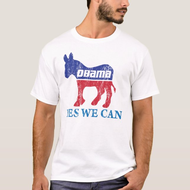 Camiseta Burro de Barack Obama Demócrata podemos sí (Anverso)