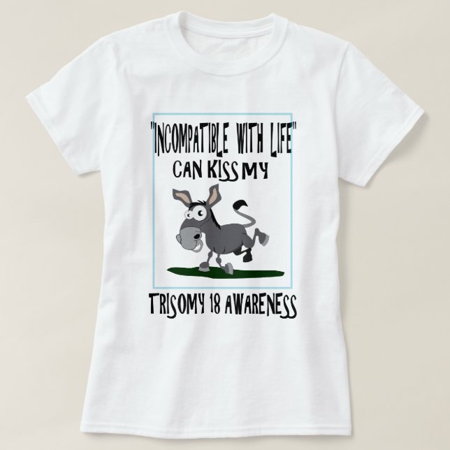 Camiseta Burro del Trisomy 18 (Diseño del anverso)