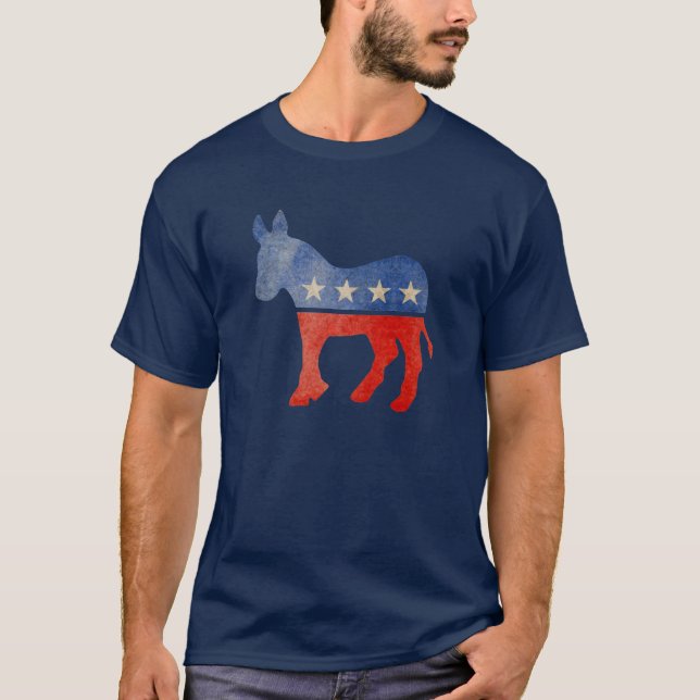 Camiseta Burro descolorado de Demócrata (Anverso)