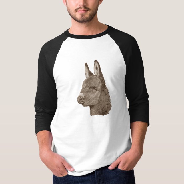 Camiseta burro dibujante animal realista (Anverso)