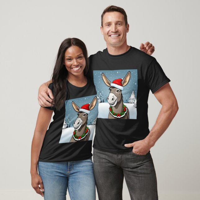 Camiseta Burro feliz navidad (Unisexo)