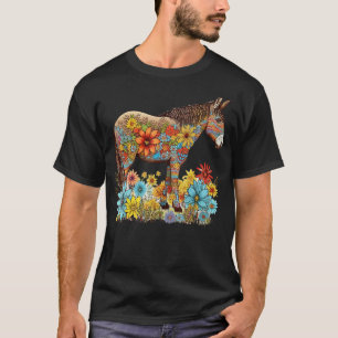 Camiseta Burro flor suave en verano burro floral