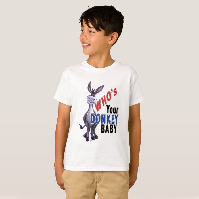 Camiseta Burro gracioso, quién es tu bebé burro (Anverso completo)