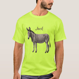 Camiseta Burro Gris De Burro De Burro En Pasto