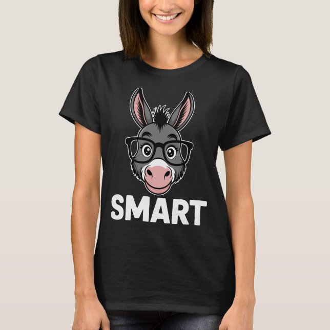 Camiseta Burro Inteligente Divertido (Anverso)