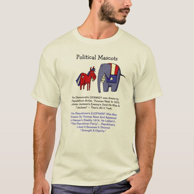 CAMISETA BURRO Y ELEFANTE POLÍTICOS (Anverso)