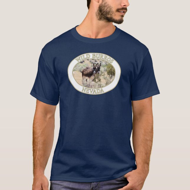 Camiseta Burros salvajes/burros de Nevada (Anverso)