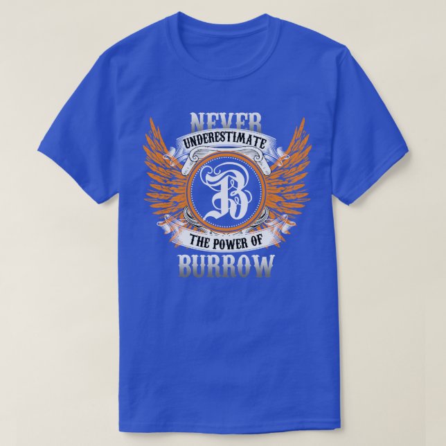 Camiseta Burrow Name Shirt Nunca Subestima El Poder De (Diseño del anverso)
