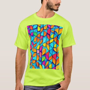 Camiseta Burst de hojas abstractas vibrantes