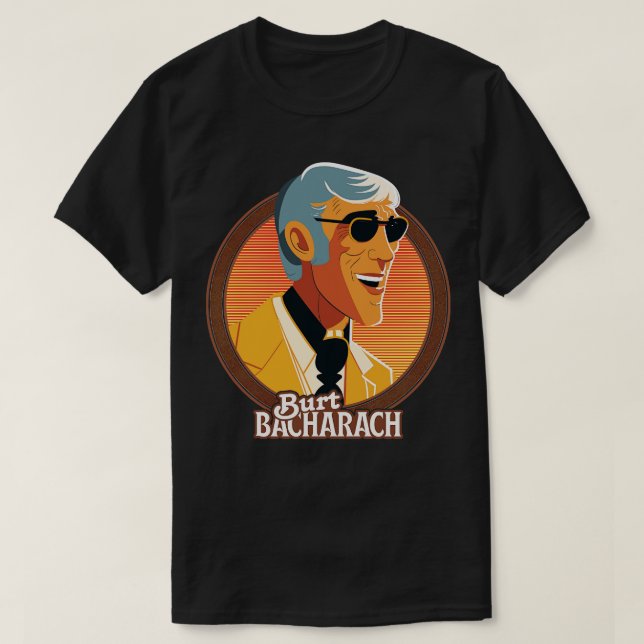Camiseta Burt Bacharach Retro diseño de fans de los años 60 (Diseño del anverso)
