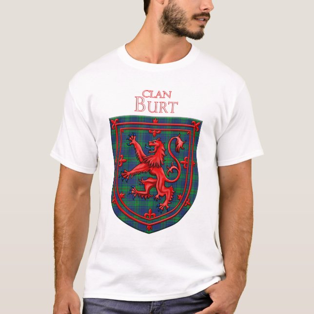Camiseta Burt Tartan Scottish Plaid Lion Rampant (Anverso)