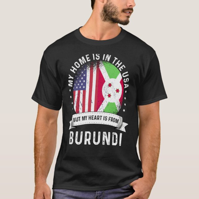 Camiseta Burundi American Patriot Grown Proud Home USA Flag (Anverso)