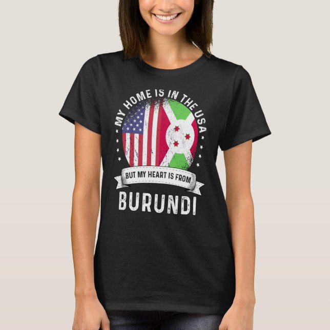 Camiseta Burundi American Patriot Grown Proud Home USA Flag (Anverso)