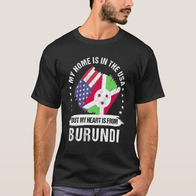 Camiseta Burundi American Patriot Grown Proud My Heart is f (Anverso)