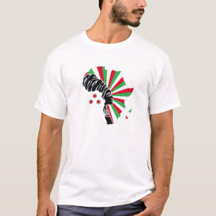 Camiseta Burundi Bandera burundesa África Mapa de mujer neg