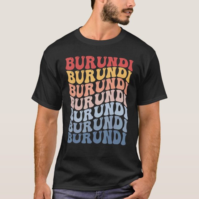 Camiseta Burundi Groovy Retro Burundian (Anverso)