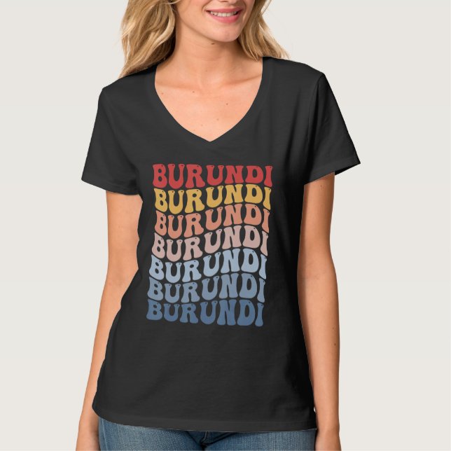 Camiseta Burundi Groovy Retro Burundian (Anverso)