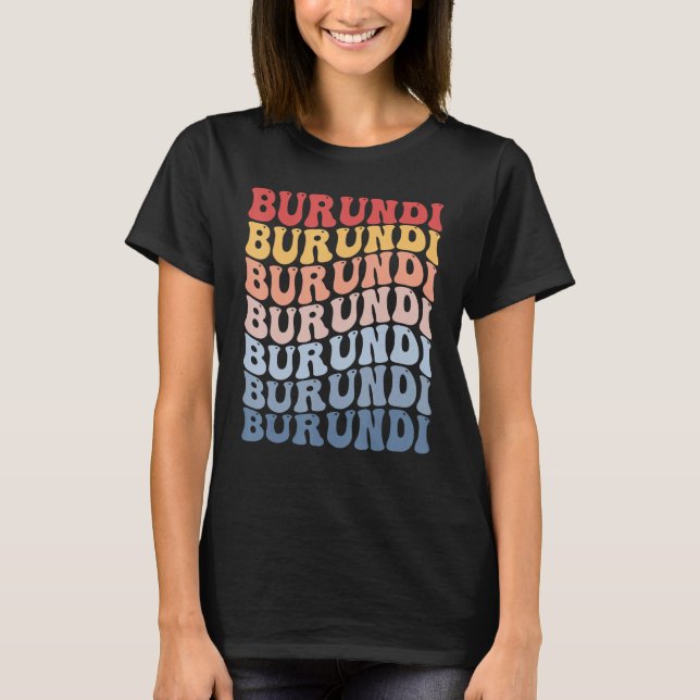 Camiseta Burundi Groovy Retro Burundian (Anverso)