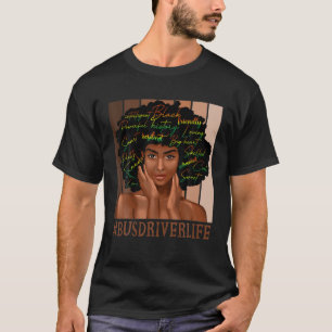 Camiseta Bus Driver Afro African American Women Black