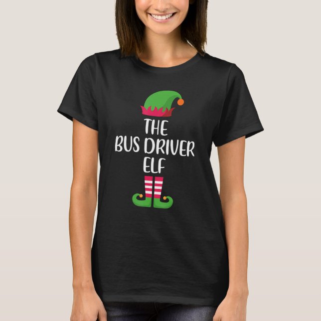 Camiseta Bus Driver Elf Family Matching Group Christmas Paj (Anverso)