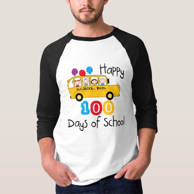 Camiseta Bus escolar celebra 100 días (Anverso)