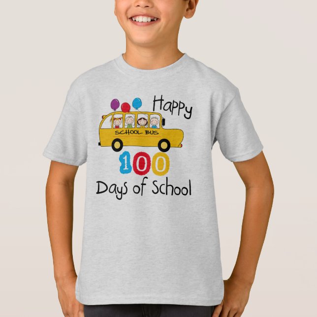 Camiseta Bus escolar celebra 100 días (Anverso)
