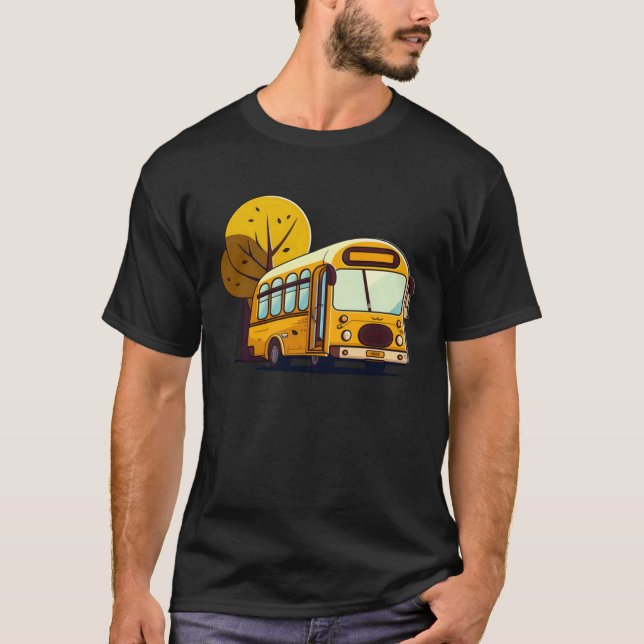 Camiseta Bus In Front Of Trees Bus Driver (Anverso)