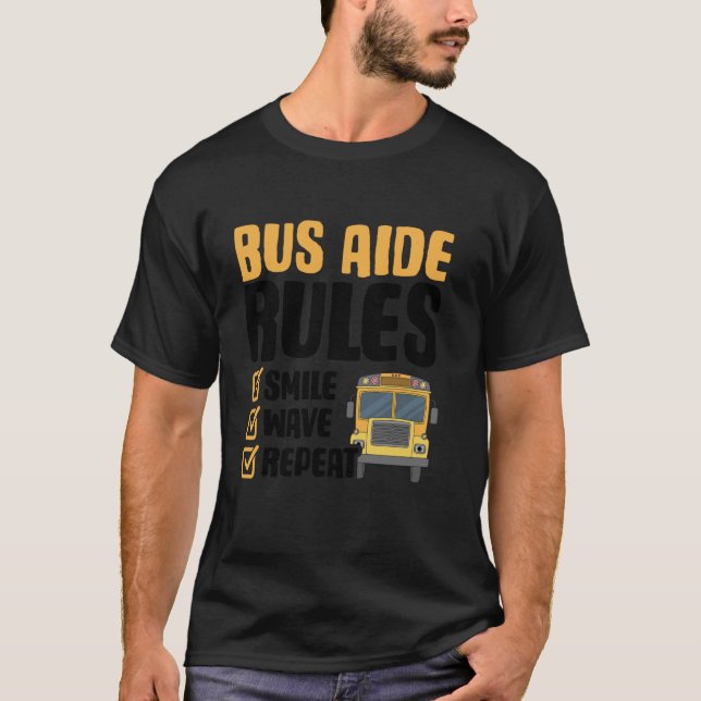 Camiseta Bus Monitor Smile Wave Repeat Bus Assistant Ai (Anverso)