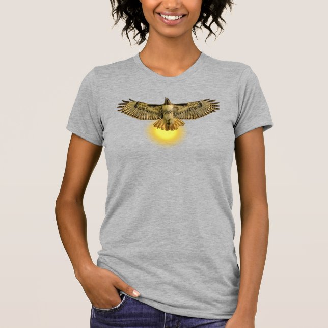Camiseta Busardo Colirrojo volando con el sol (Anverso)