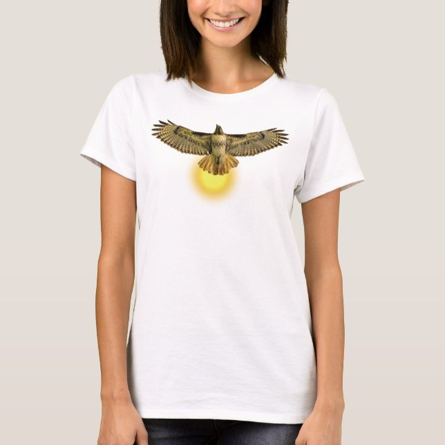 Camiseta Busardo Colirrojo volando con el sol (Anverso)
