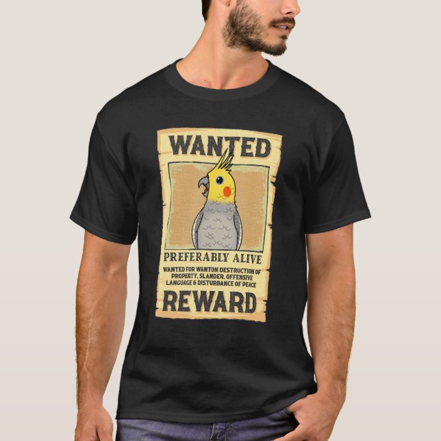 Camiseta Buscado Poster Parrot I Cockatiel (Anverso)