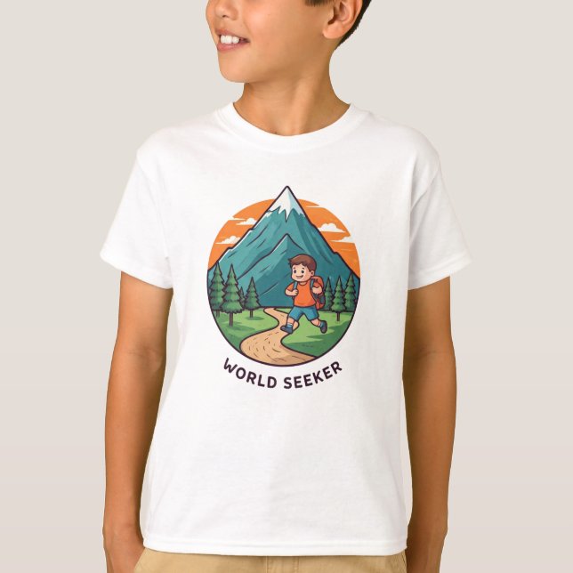 Camiseta Buscador del mundo infantil (Anverso)