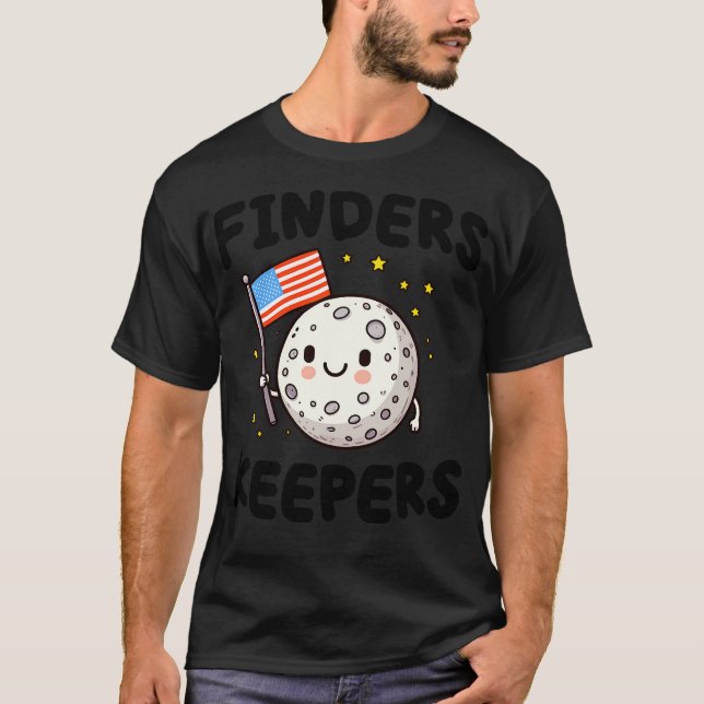 Camiseta Buscadores Keepers Cute Kawaii Moon sosteniendo un (Anverso)