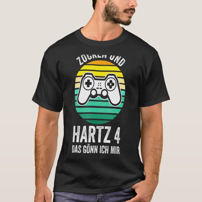 Camiseta Buscadores sin trabajo de Zocken Hartz 4 Gamer (Anverso)