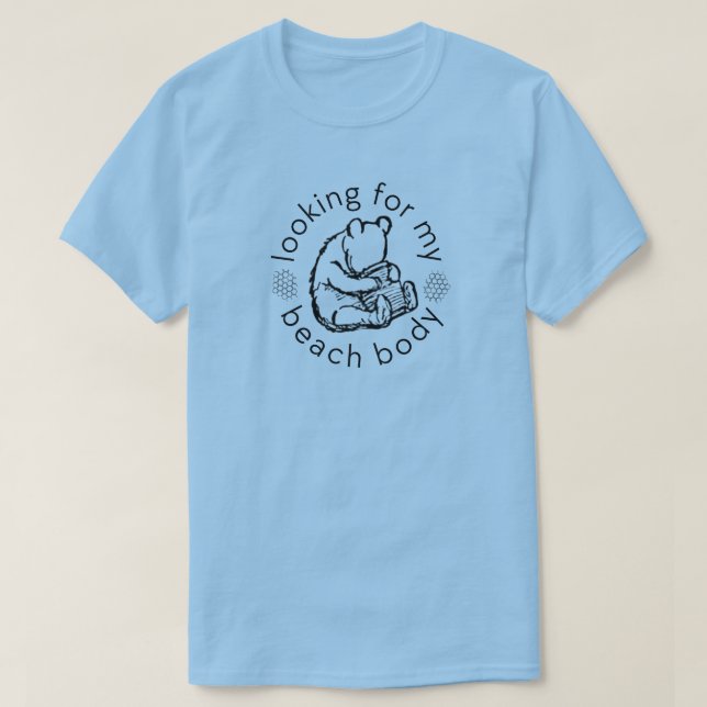Camiseta Buscando mi cuerpo de playa con Winnie-the-Pooh (Diseño del anverso)
