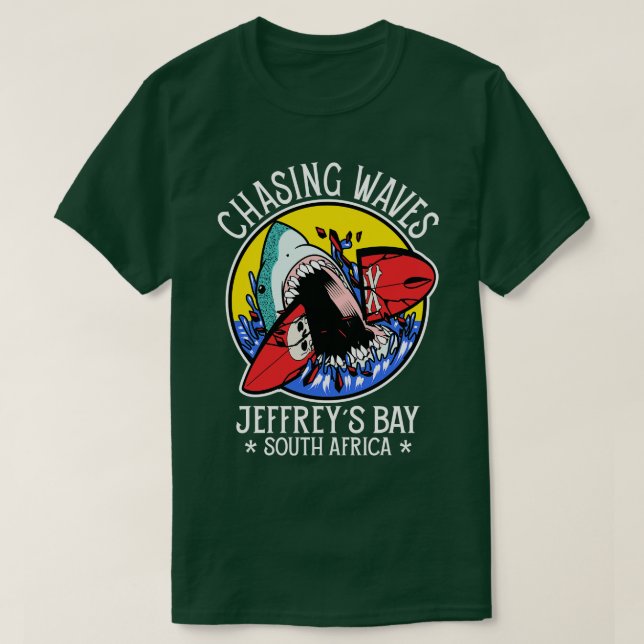 Camiseta Buscando olas Jeffreys Bay Surfing Sudáfrica (Diseño del anverso)