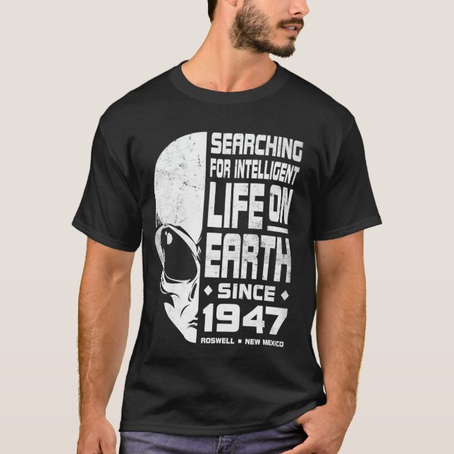 Camiseta Buscando Vida Inteligente Alien Roswell (Anverso)