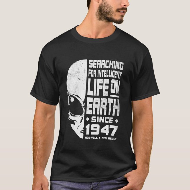 Camiseta Buscando Vida Inteligente Roswell Alien (Anverso)