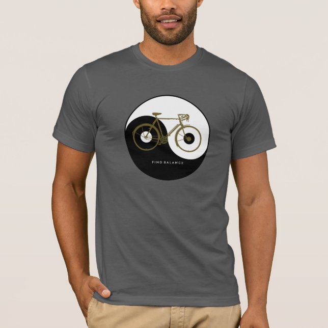 Camiseta BUSCAR EQUILIBRIO Yin yang Bicicleta (Anverso)