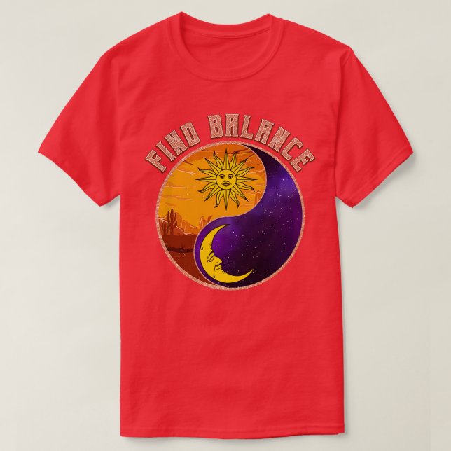 Camiseta Buscar equilibrio Yin Yang positivo (Diseño del anverso)