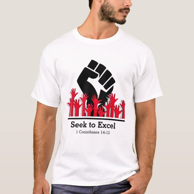 Camiseta BUSCAR EXCEL PIE DE ENERGÍA MLK BHM Personalizado (Anverso)