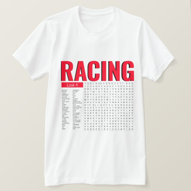Camiseta Buscar palabras de Carreras (Anverso del diseño)