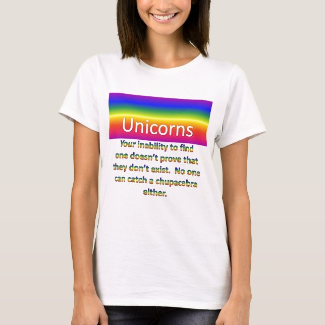 Camiseta ¿Buscar unicornios? (Anverso)