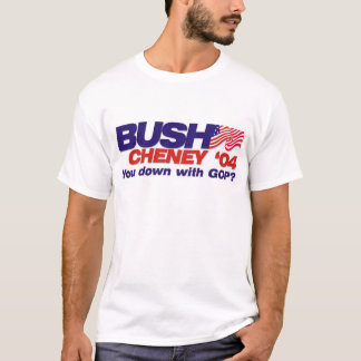 Camiseta Bush/Cheney '04: ¿Usted abajo con el GOP?