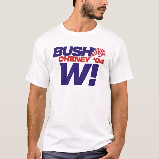 Camiseta Bush/Cheney de 'lema 04 campañas: ¡W! (Anverso)