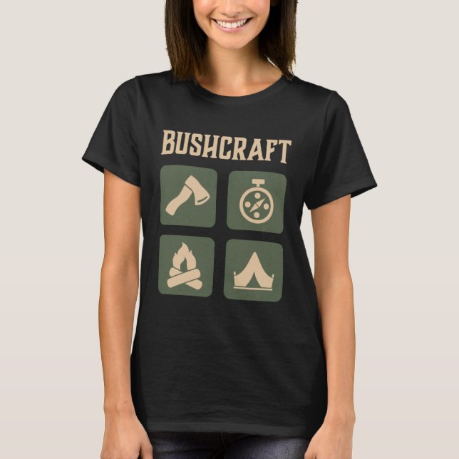 Camiseta Bushcraft Outdoor Survival Living Nature Camping   (Anverso)