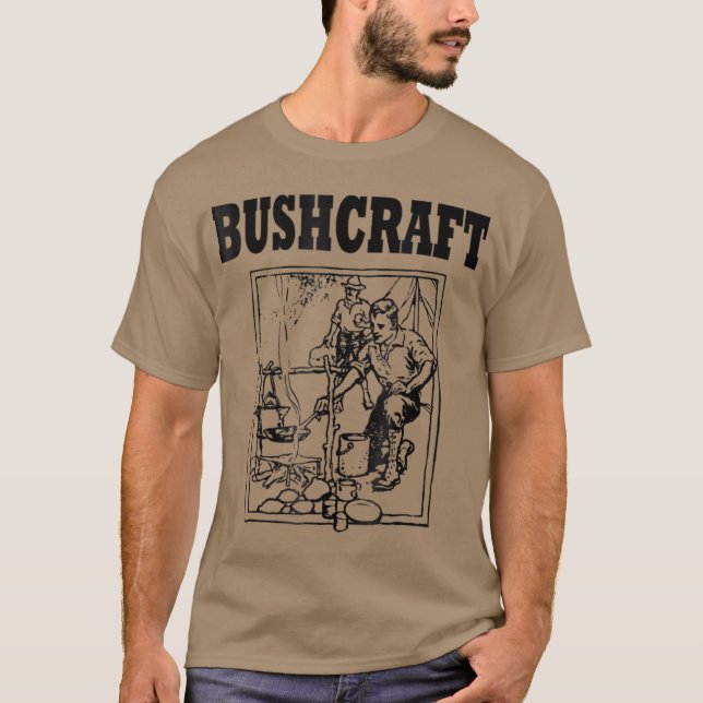Camiseta Bushcraft para hombres Camping Wilderness Survival (Anverso)