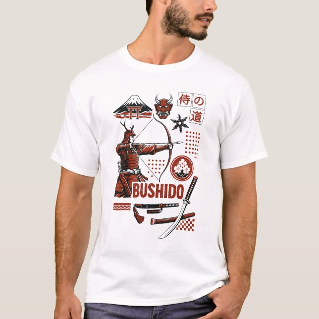 Camiseta Bushido – Samurai Archer Japanese Warrior Art (Anverso)
